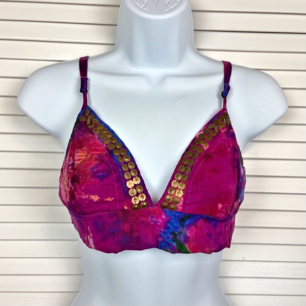 Boohoo Bohemian Bra Tank Crop Top Size 10